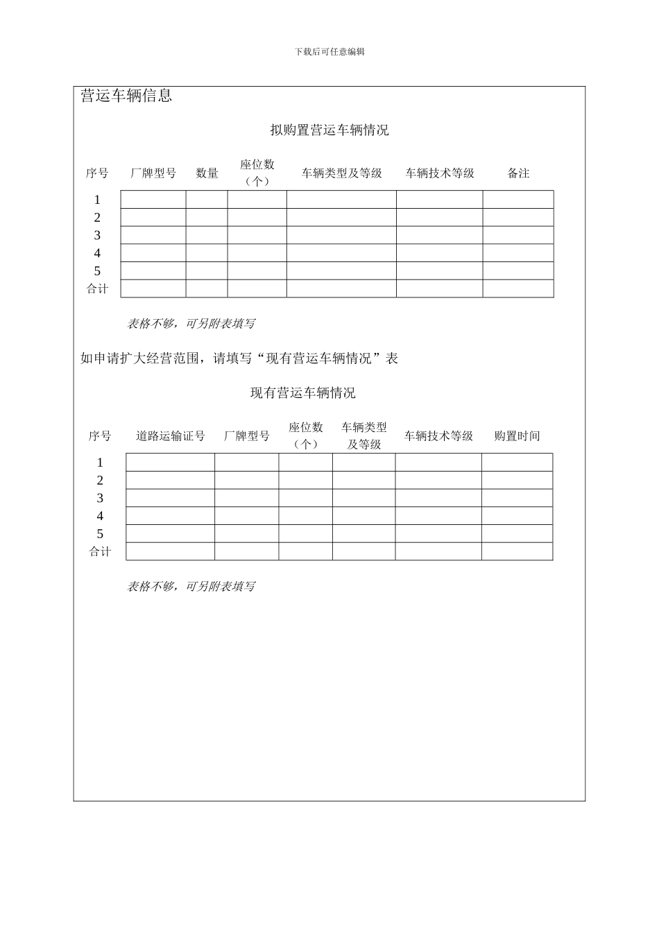 经营客运出租汽车业务申请表_第3页