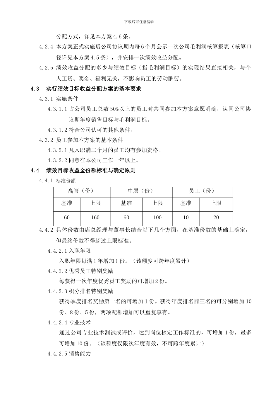 绩效目标收益分配方案与协议书_第2页