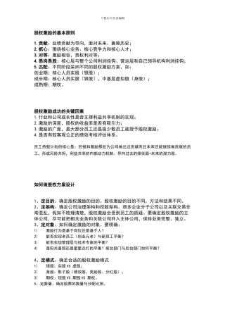 股权激励的基本原则