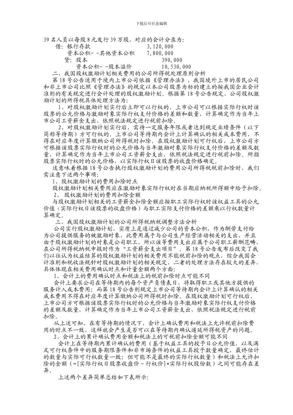 股票期权费用的递延所得税处理的案例-_第2页