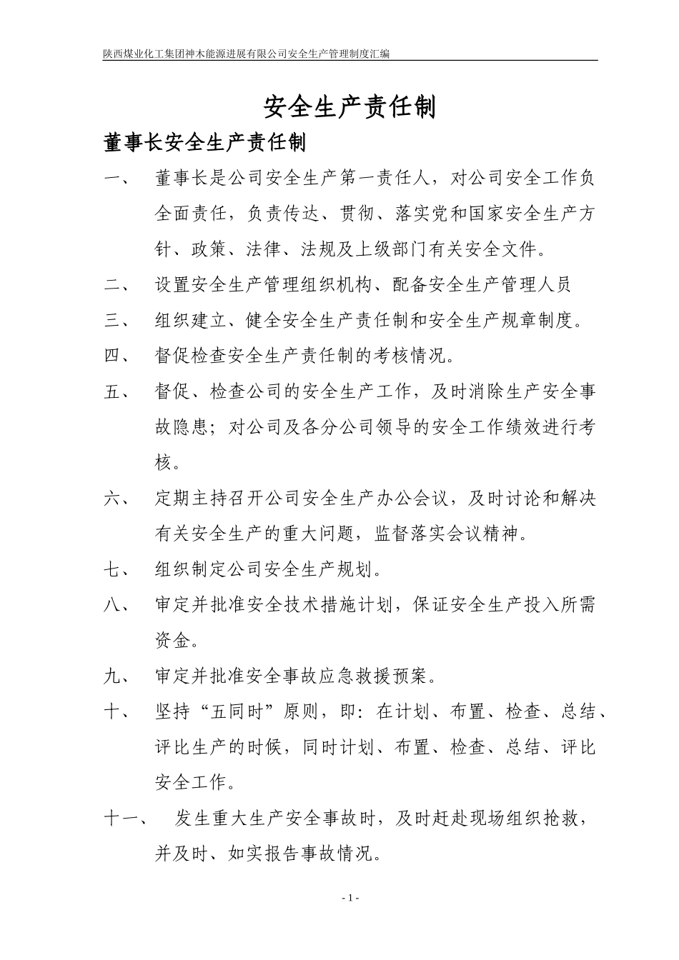 能源公司安全生产责任制_第1页