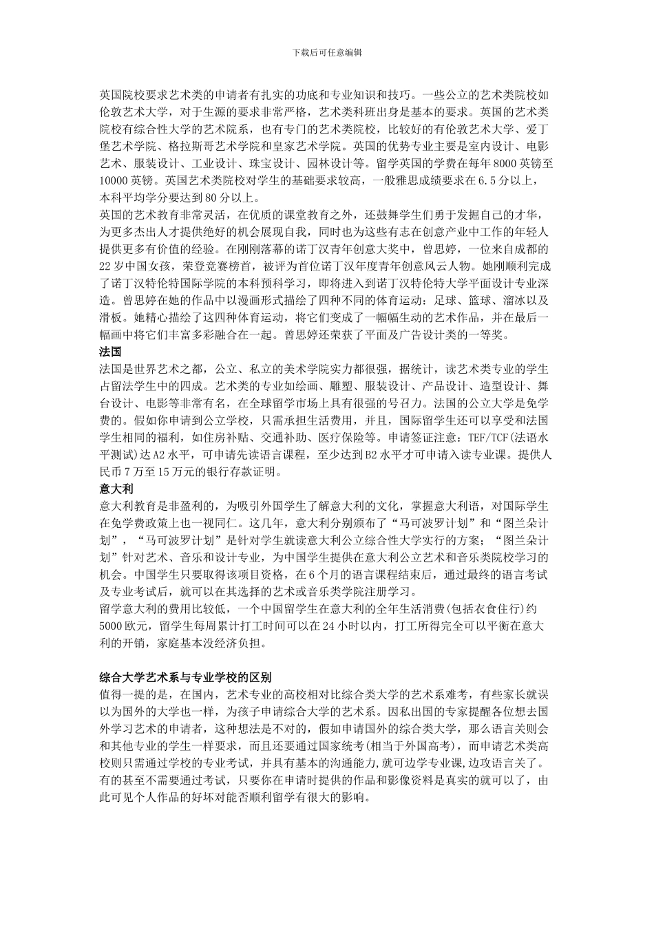 艺术留学——各国优势专业_第3页