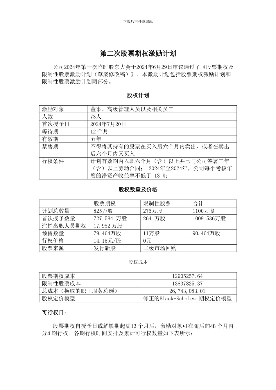 苏泊尔股权激励计划_第3页