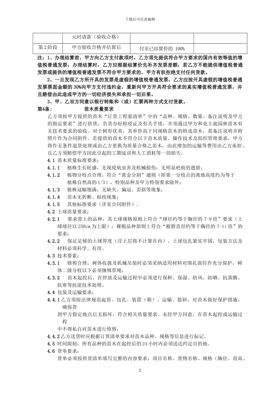 苗木类采购合同_第2页