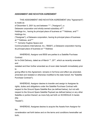 英文转让及约务更替协议范本ASSIGNMENT-AND-NOVATION-AGREEMENT