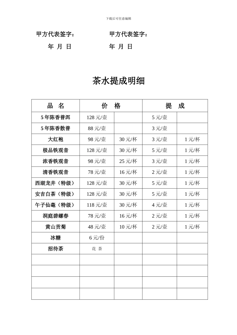 茶水供应联营合作合同书_第2页