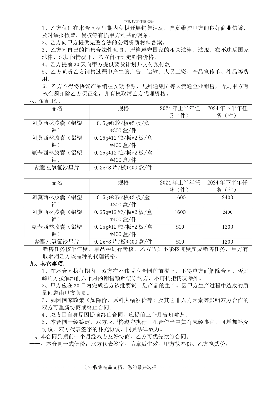 药品代理全国大包合同样板_第2页