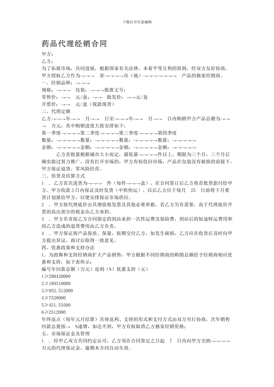 药品代理经销合同_第1页