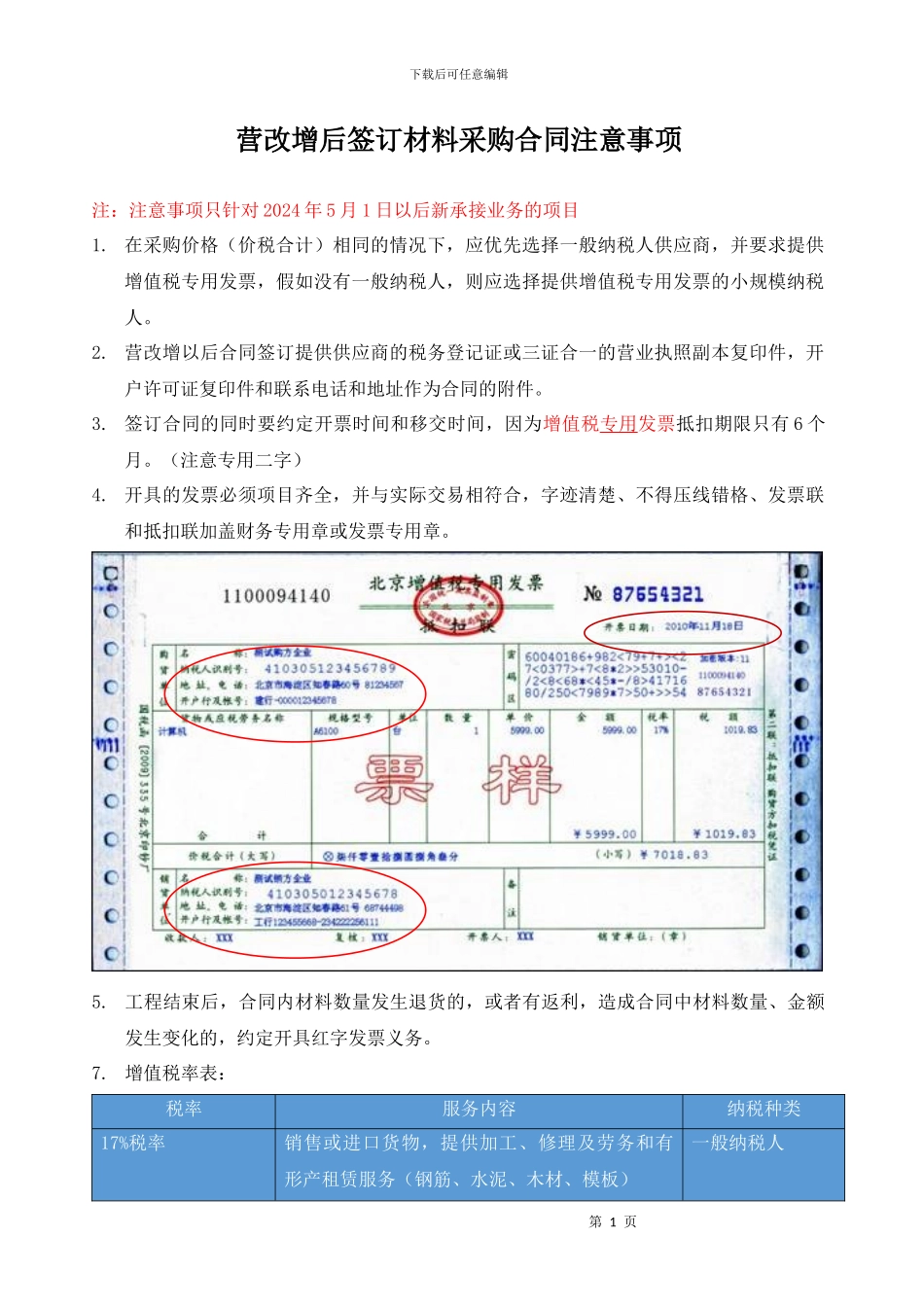 营改增采购合同意见_第1页