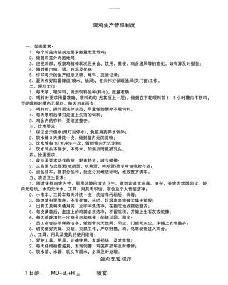 蛋鸡生产管理制度