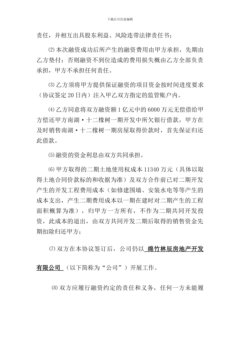 融资合作开发房地产合同协议书_第3页