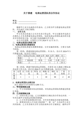表格-电商运营团队的合作协议