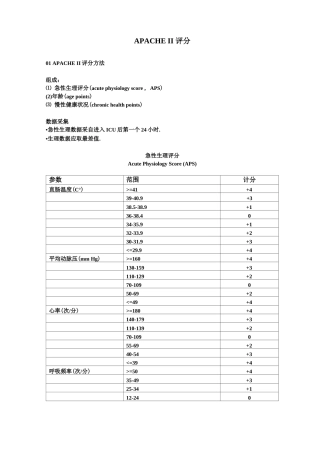 APACHEII评分