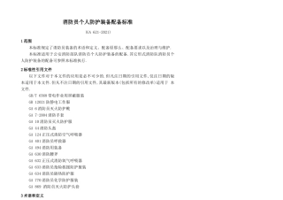 GA消防员个人防护装备配备标准