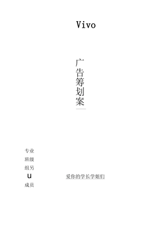 Vivo手机广告策划案