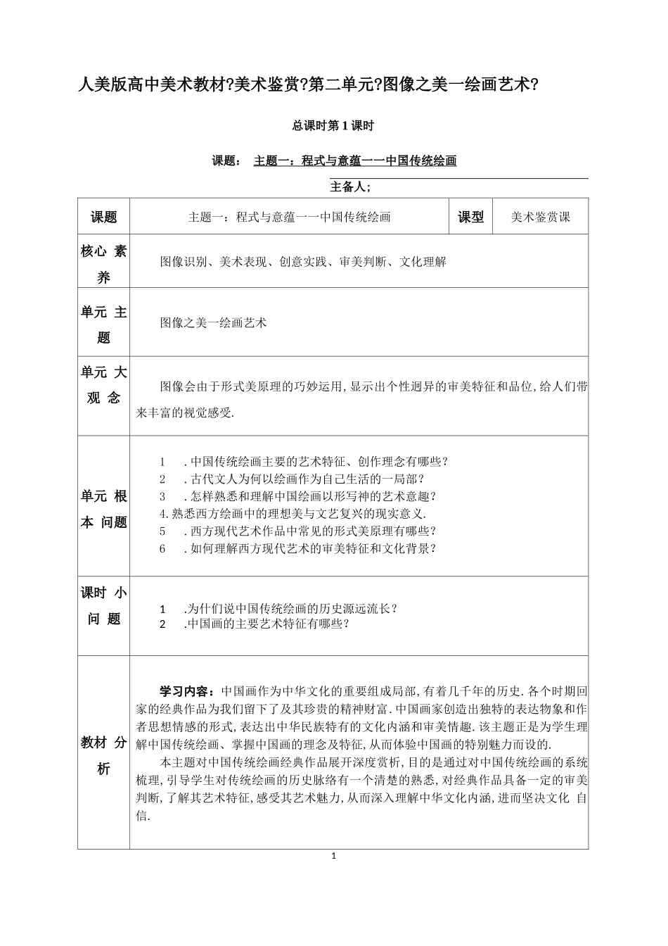 【高中美术】程式与意蕴——中国传统绘画_第1页