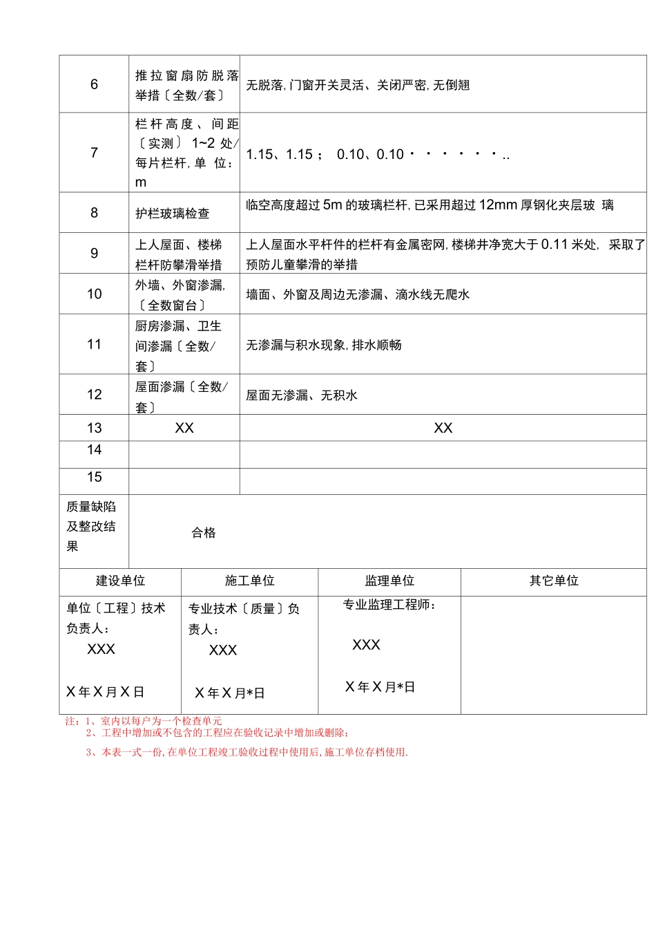 分户验收表格汇总_第2页
