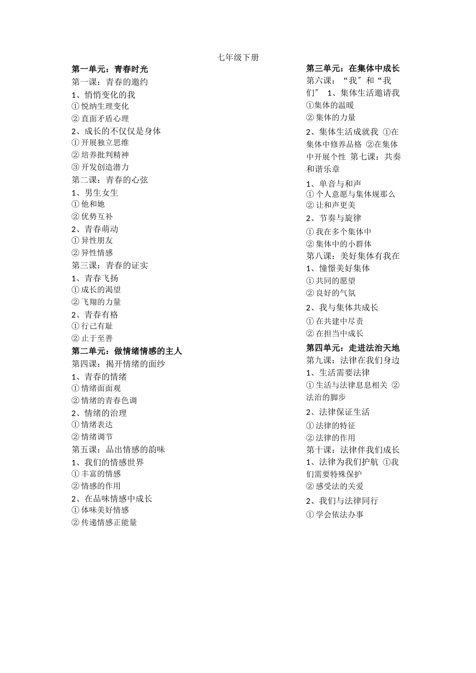 初中道德与法治目录_第2页