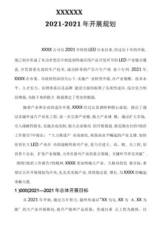 发展战略公司五年发展规划