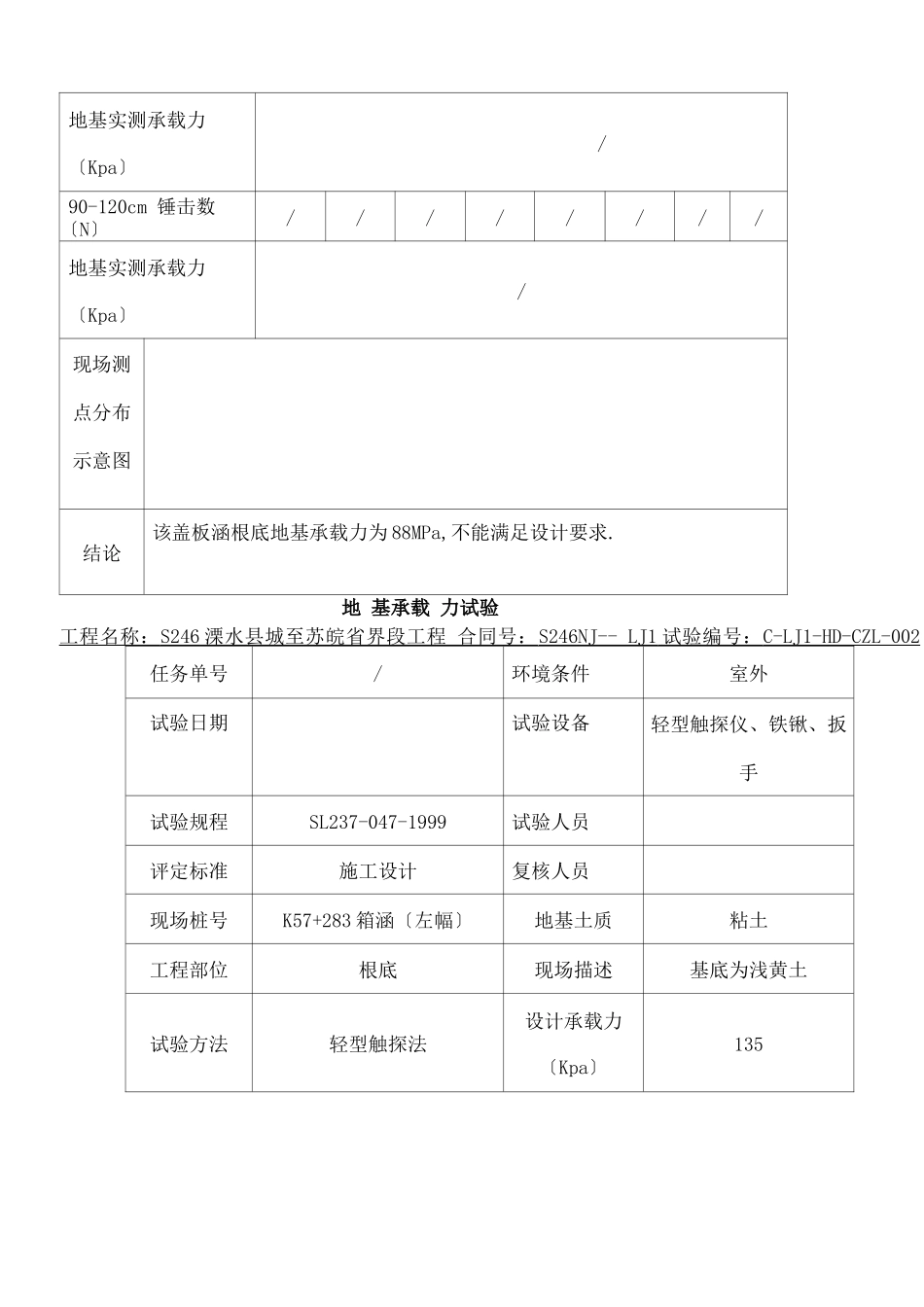 地基承载力试验记录表_第2页