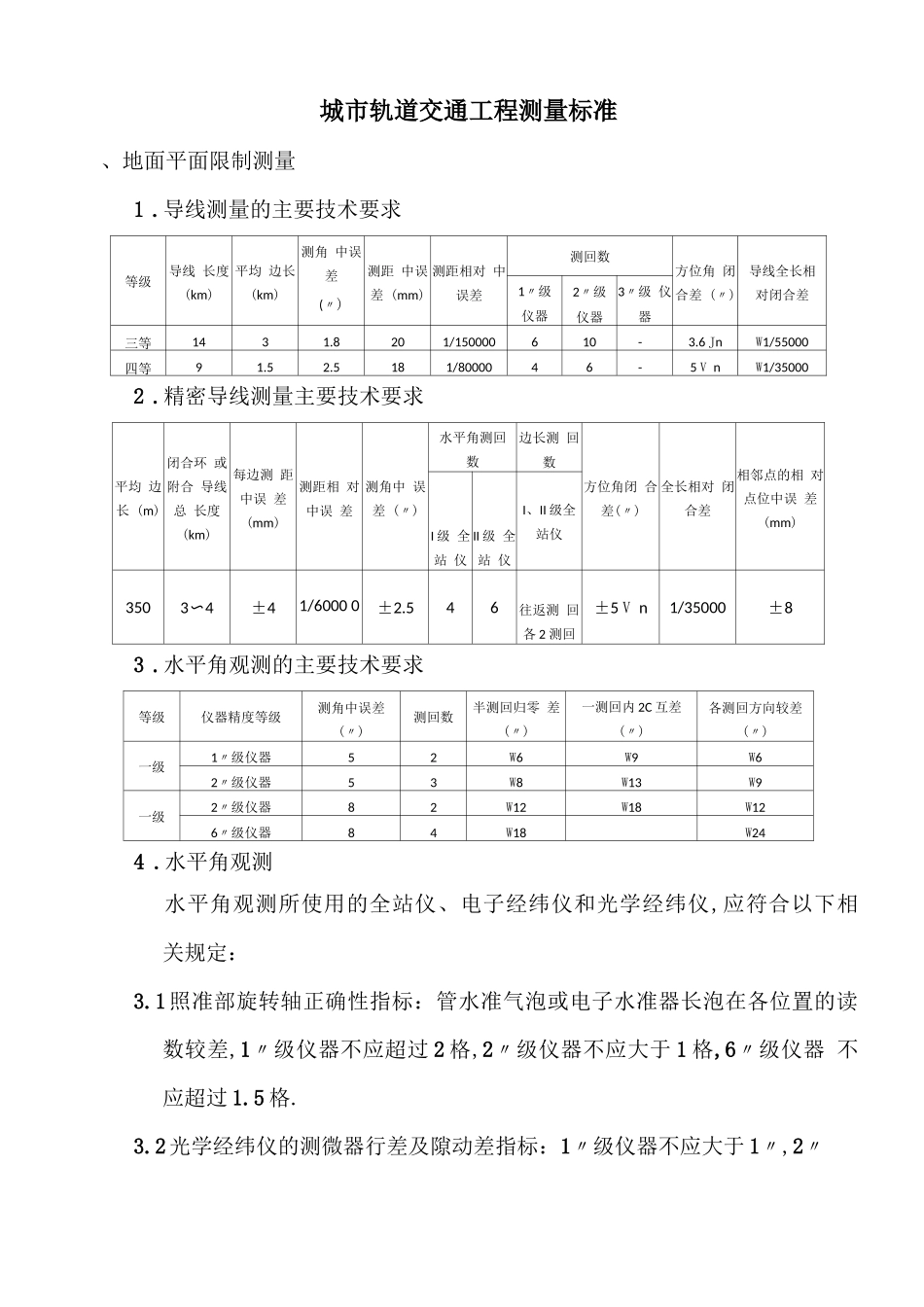 城轨道交通工程测量规范_第1页