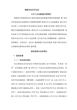 大中小企业融通发展案例开发区版本