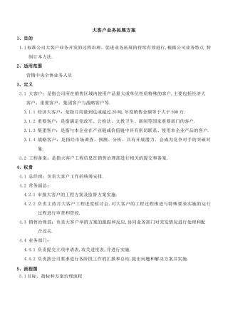 大客户业务拓展方案计划
