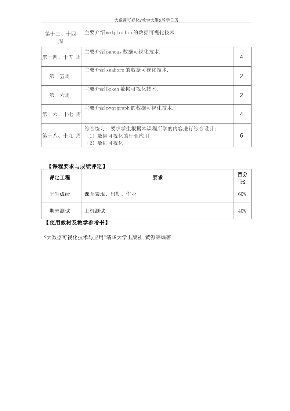 大数据可视化教学大纲&教学日历_第3页