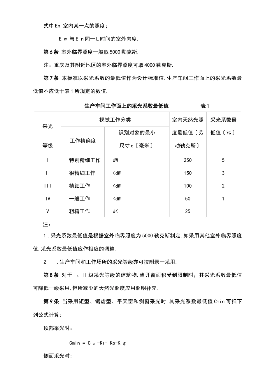 工业企业采光设计标准_第2页