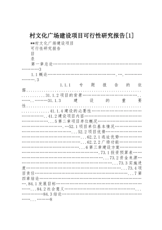 村文化广场建设项目可行性研究报告[1]