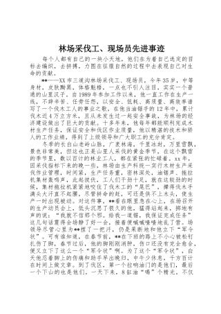 林场采伐工、现场员先进事迹