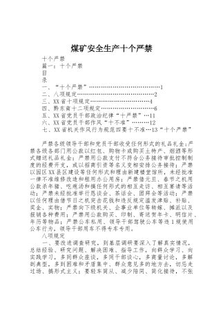 煤矿安全生产十个严禁_1