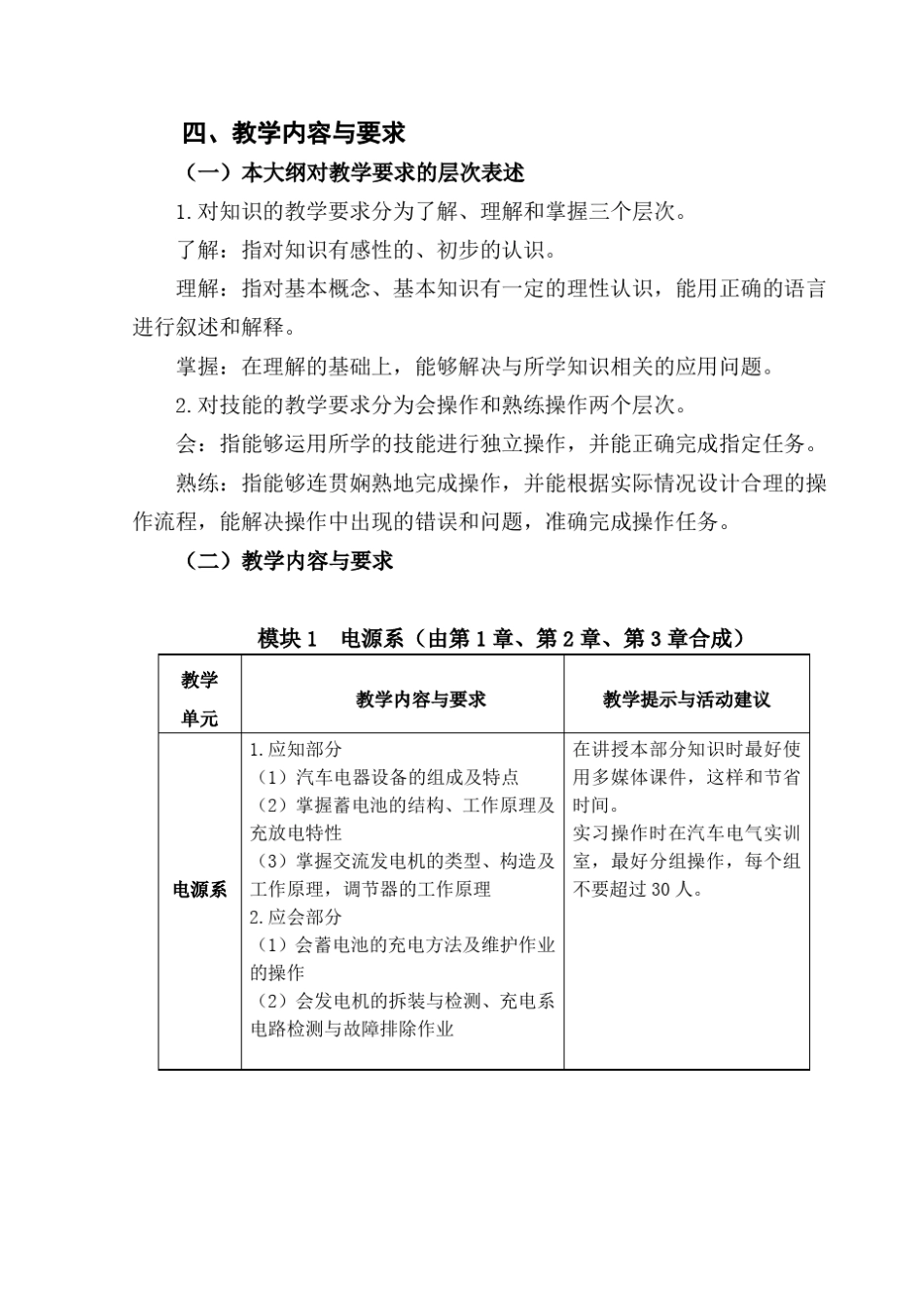 新编汽车电气教学大纲_第3页