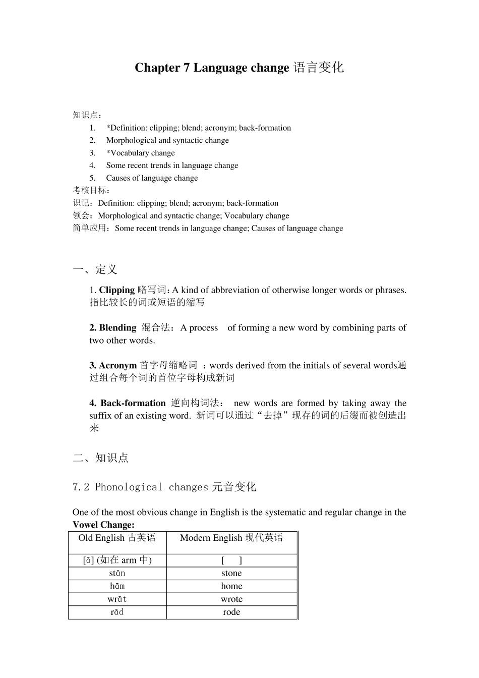 新编简明英语语言学Chapter7Languagechange语言变化_第1页