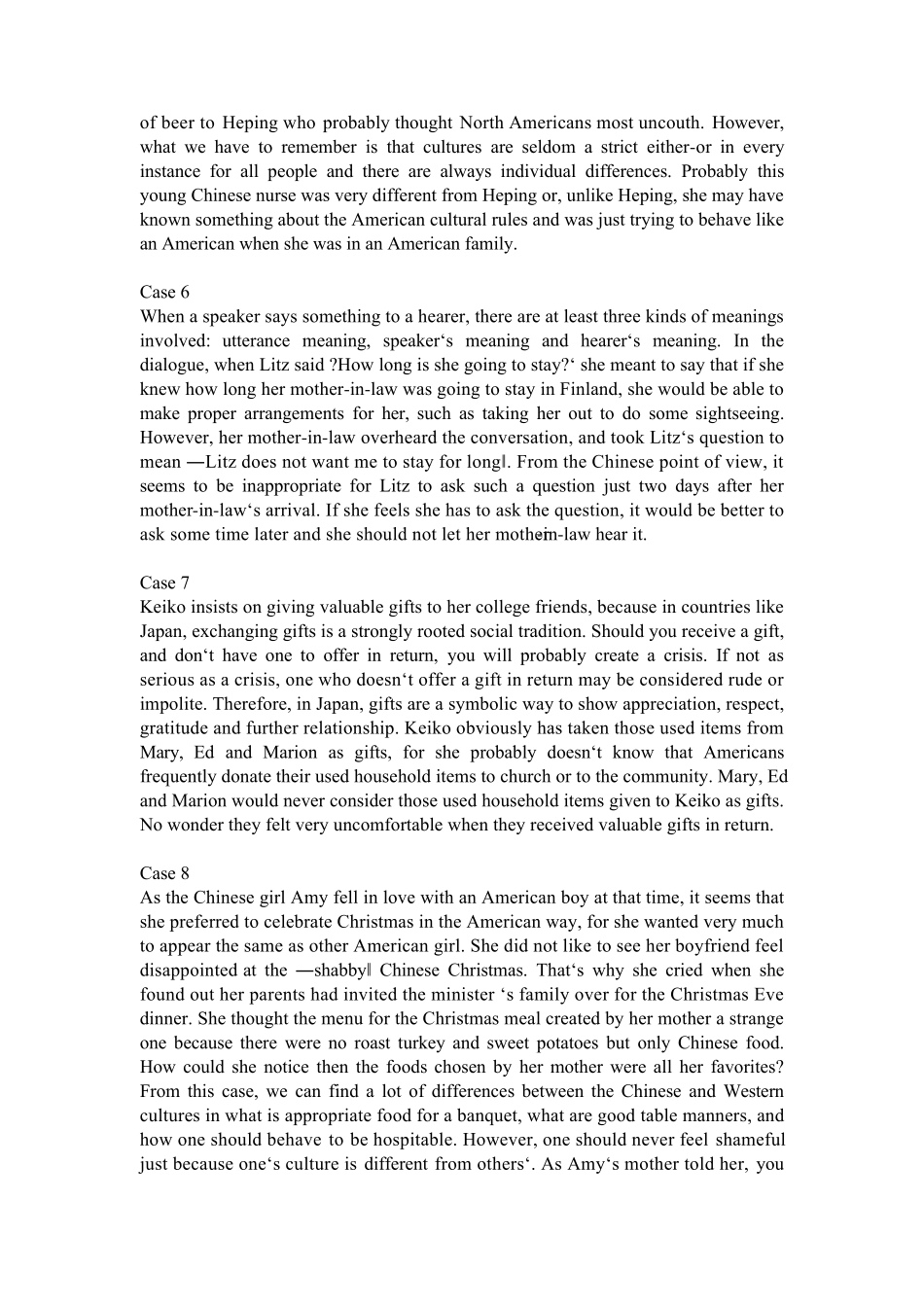 新编跨文化交际英语教程cases参考答案_第3页