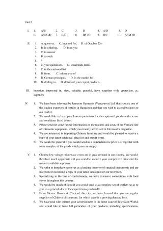 新编进出口英语函电答案Unit211(Key)