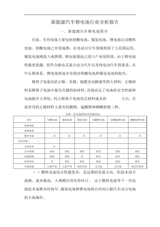 新能源汽车锂电池行业分析