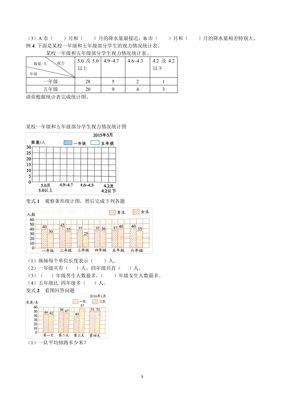 新苏教版五年级上册数学统计表和条形统计图_第3页