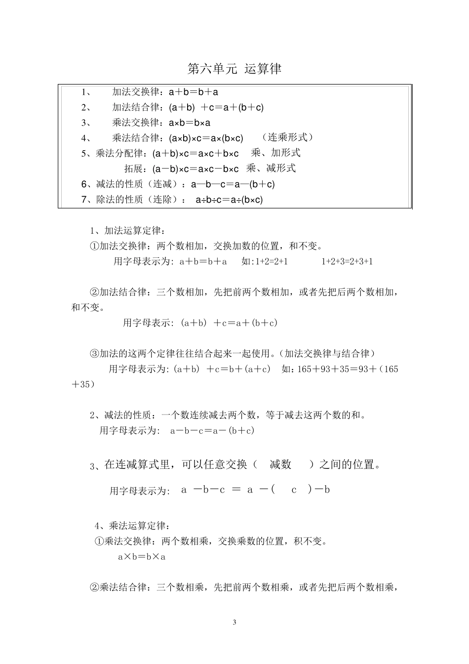 新苏教版四年级数学下册各单元知识点总结_第3页