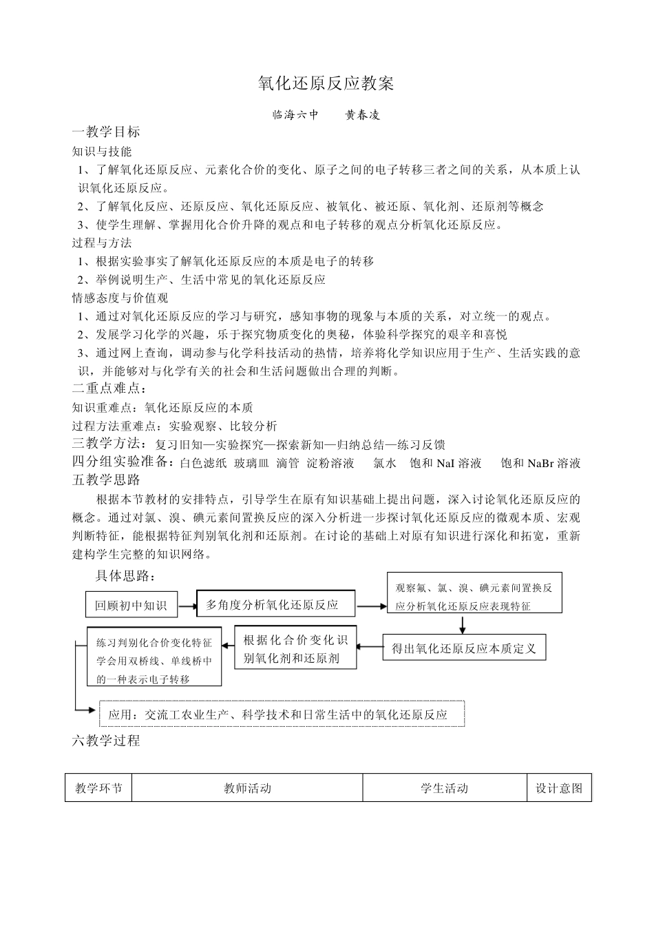 新苏教版氧化还原反应教案_第1页