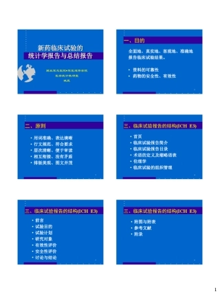 新药临床试验统计学报告