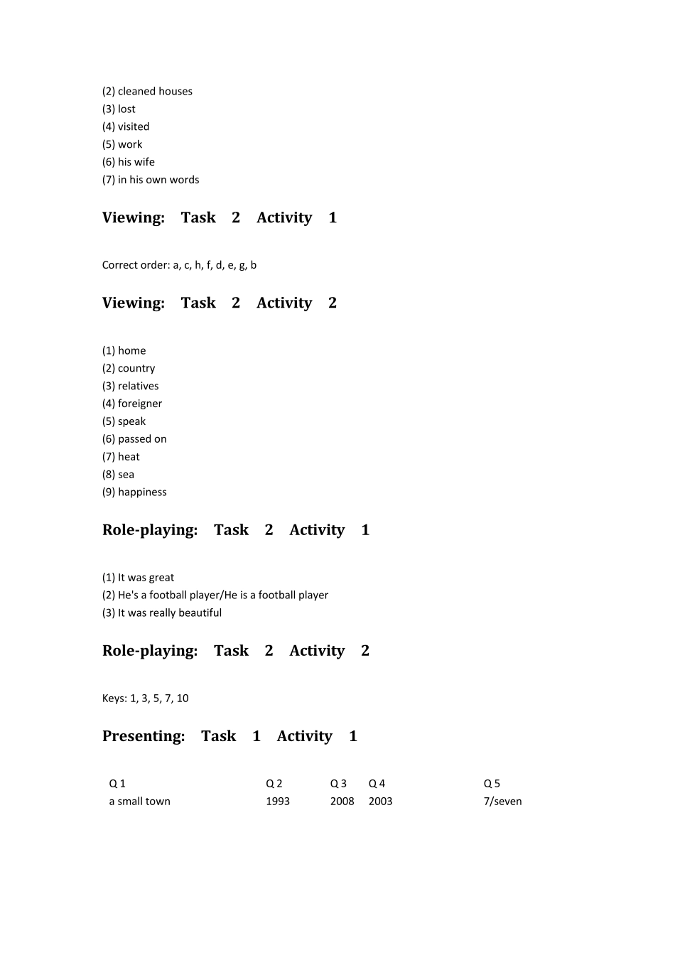 新视野大学英语(第三版)视听说第一册答案_第2页