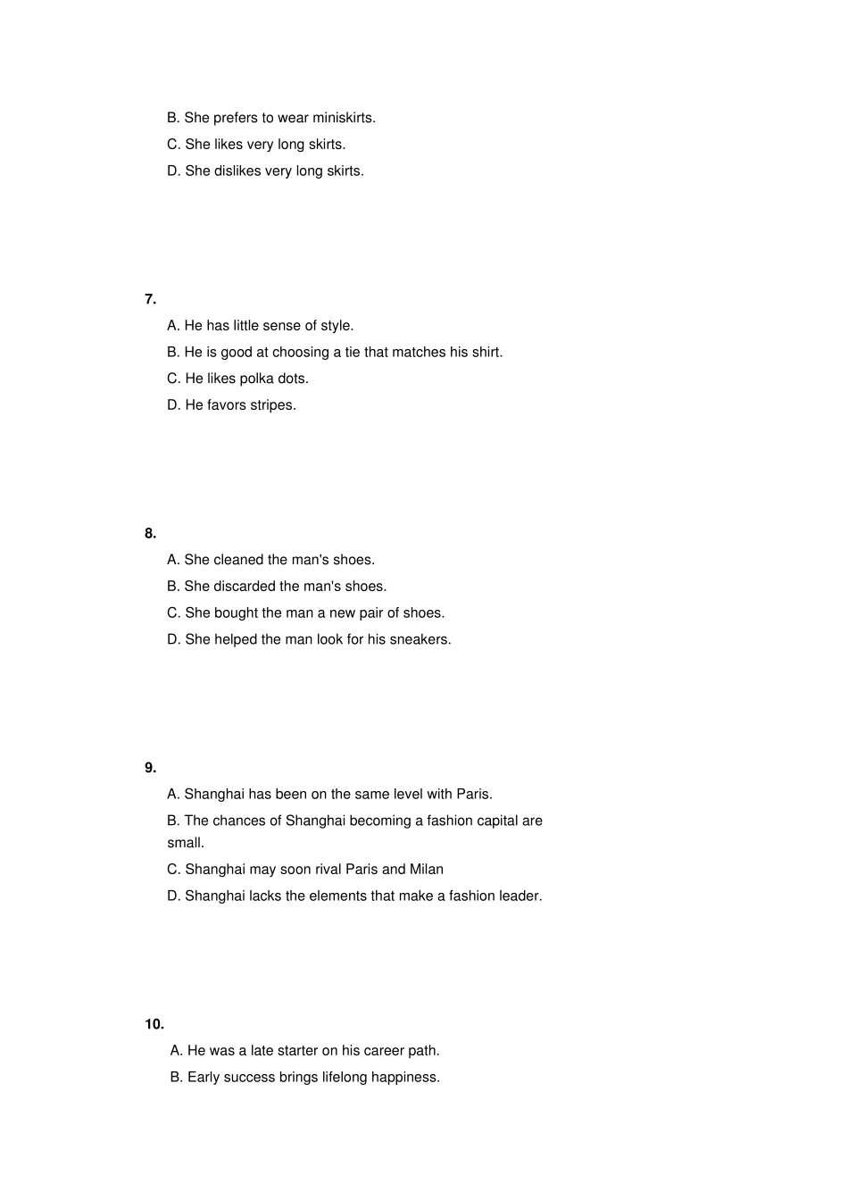 新视野大学英语期中测试Testforunit6andunit7_第3页