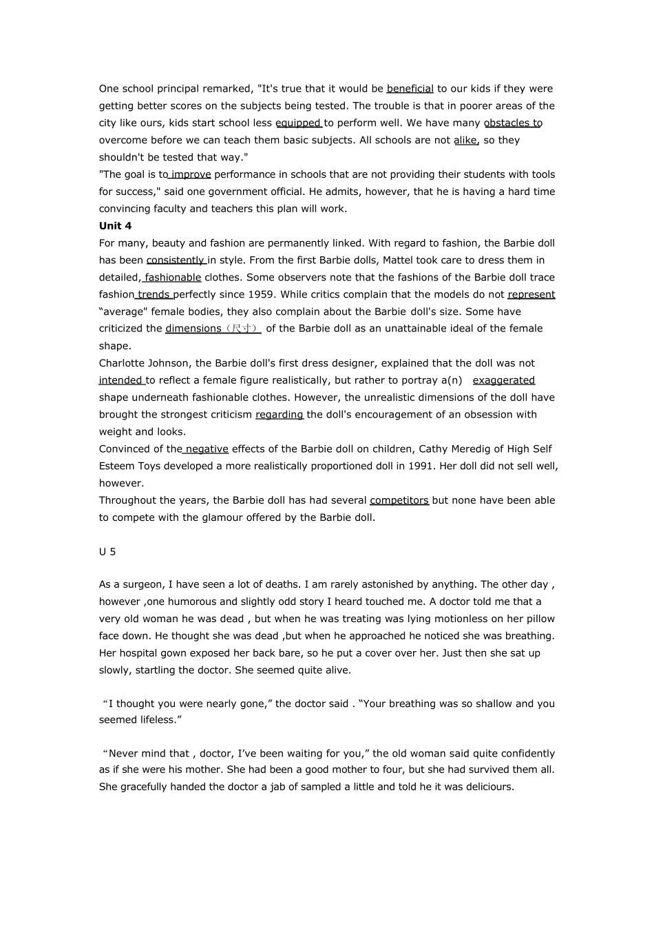 新视野大学英语第3册,课后练习原文_第2页