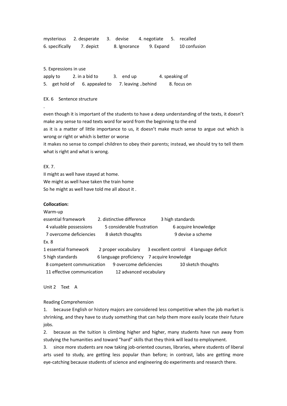 新视野大学英语第三版第二册读写所有单元答案_第3页
