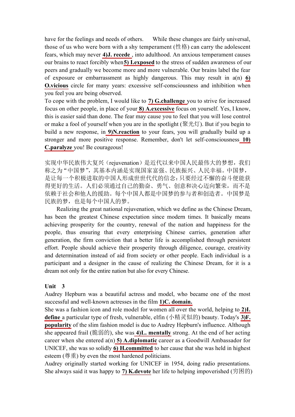 新视野大学英语第三版读写教程三课后习题十五选十及翻译答案_第2页