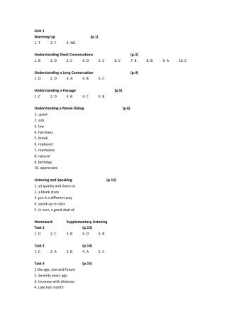 新视野大学英语第二版第2册听说教程答案