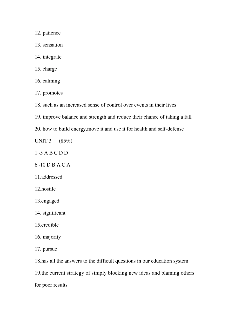新视野大学英语第二版第三册听说教程QUIZunit1unit10答案_第2页