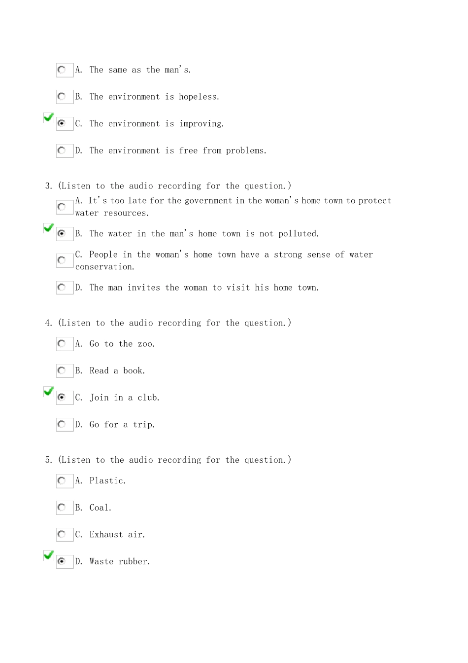 新视野大学英语视听说UNIT2单元检测答案_第2页