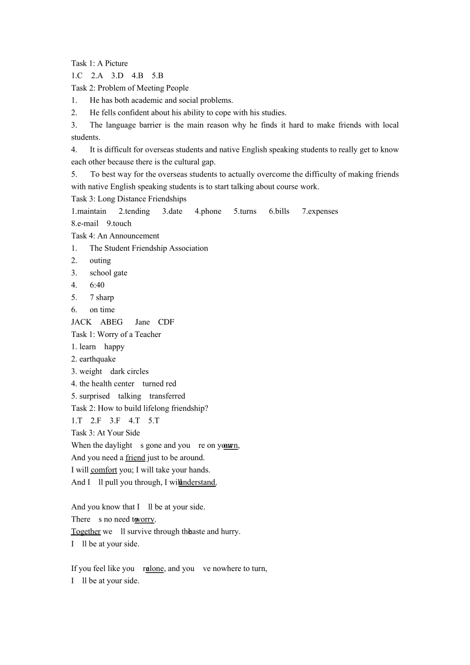 新视野大学英语视听说教程1答案Unit1unit10_第3页